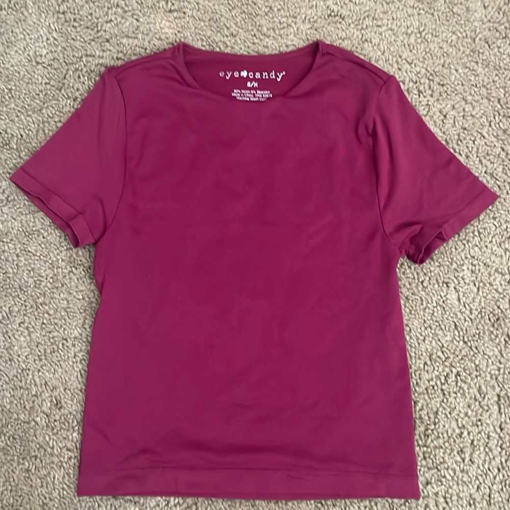 Skin tight burgundy top